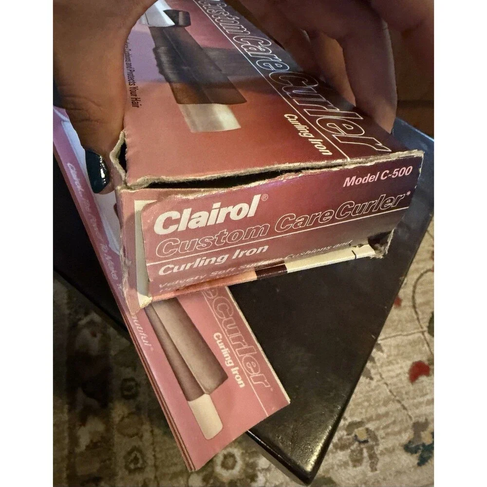 Clairol Custom Care C-500 Curling Iron 3/4” Velvet Surface Protects Hair VTG NEW